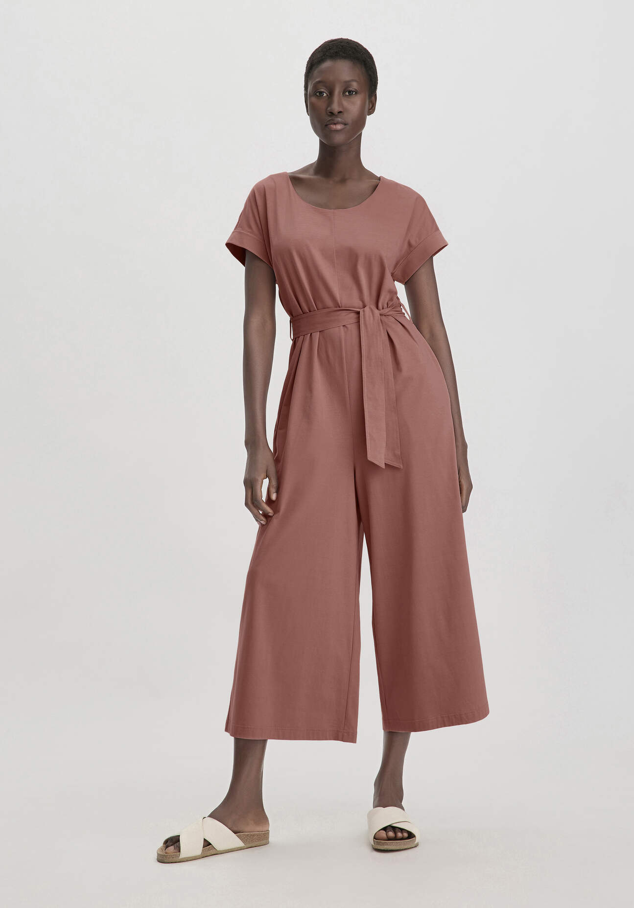 hessnatur Damen Jersey Jumpsuit Oversize aus Bio-Baumwolle - braun Größe 36