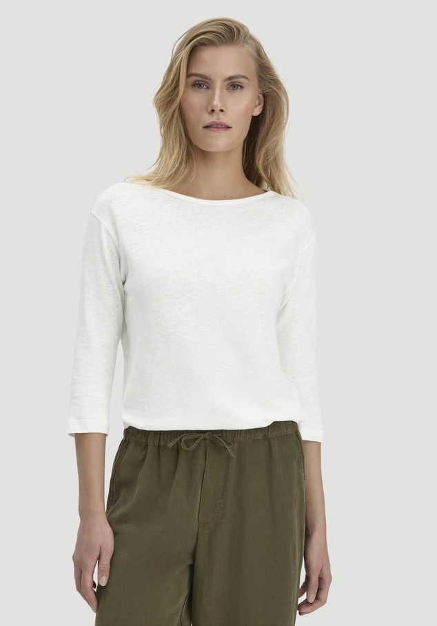 Relaxed long-sleeve shirt made of linen with pure organic cotton