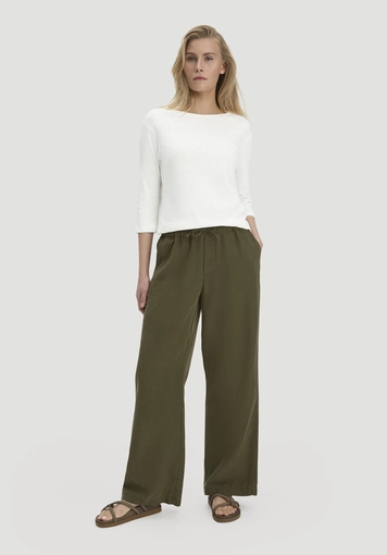 Relaxed long-sleeve shirt made of linen with pure organic cotton - 1