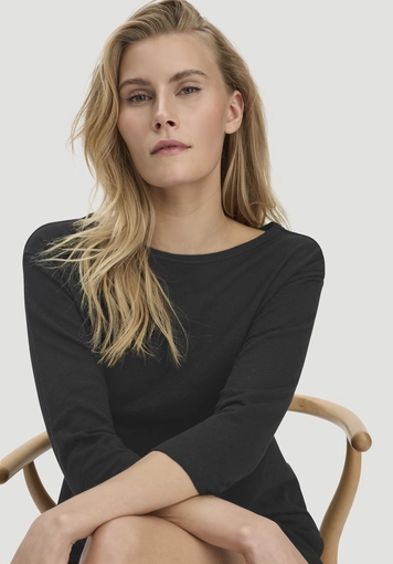 Relaxed long-sleeve shirt made of linen with pure organic cotton - 3