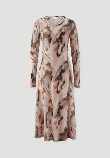 Print Premium Light Jersey Dress Midi Slim made of pure organic cotton - 4