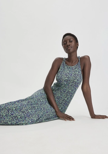 Print Jersey Dress Midi Relaxed made of pure organic cotton - 3