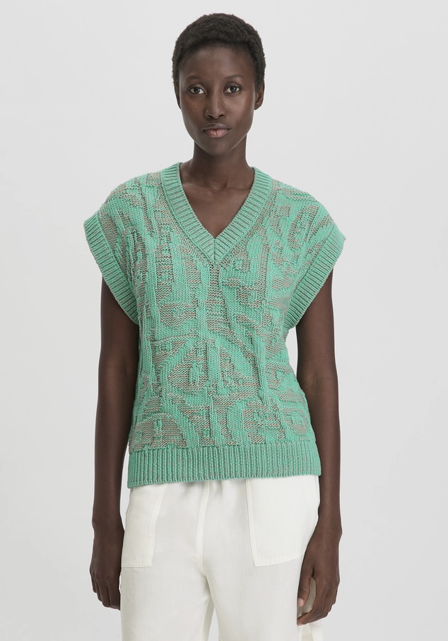 Jacquard knit sweater Relaxed made of pure organic cotton