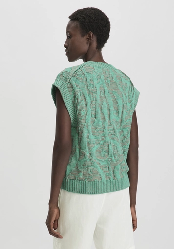 Jacquard Strick Pullover Relaxed aus reiner Bio-Baumwolle - 2