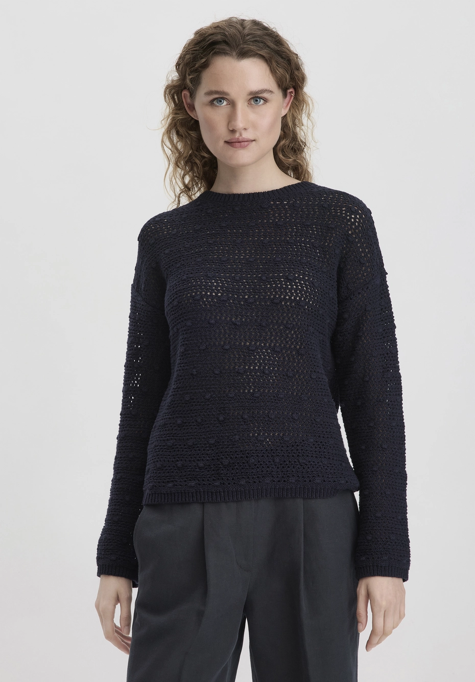 Ajour Strick Pullover Relaxed aus reiner Bio-Baumwolle 56675