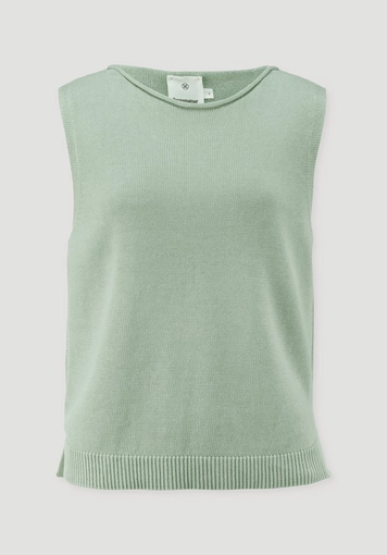 Regular knit top made of linen with pure organic cotton