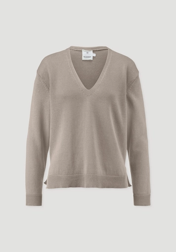 Strick Pullover Relaxed aus Bio-Baumwolle mit edlem Leinen