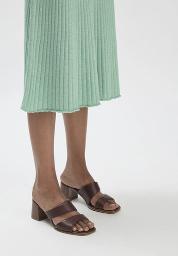 Mouliné Strick Kleid Midi Fitted aus reiner Bio-Baumwolle - 2