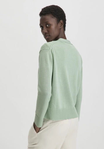 Relaxed knit jacket made of organic cotton with linen - 2