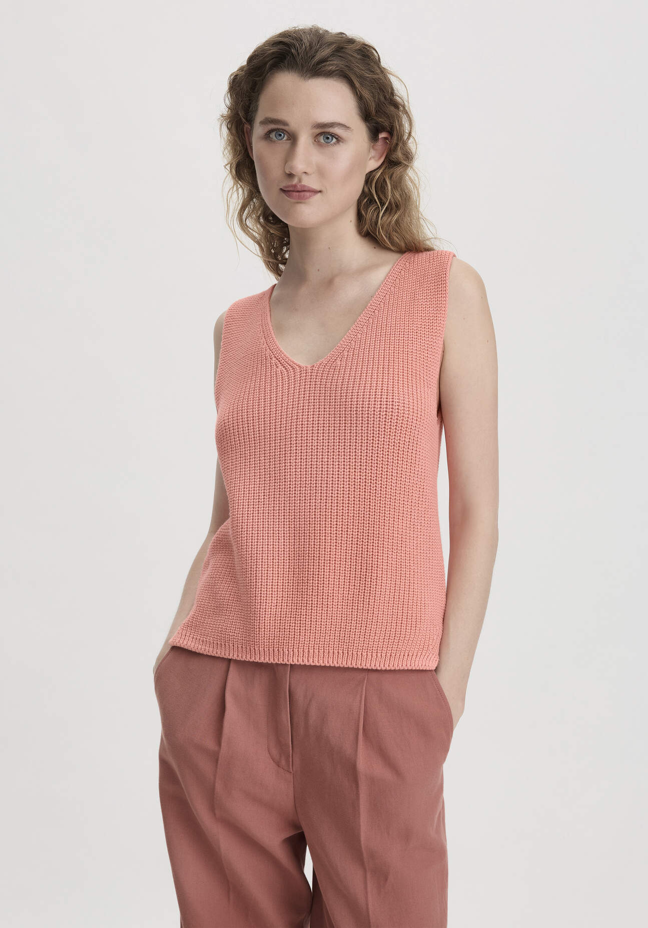 hessnatur Damen Strick Top Regular aus Bio-Baumwolle - rosa Größe S