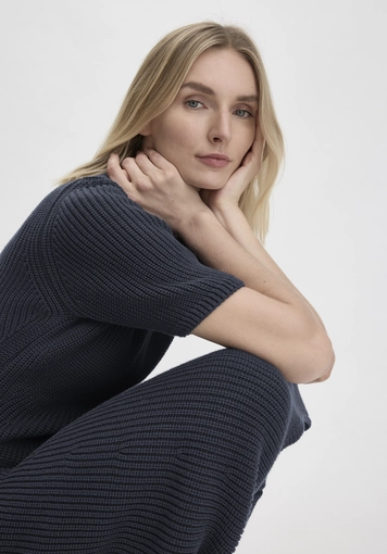Knitted Midi Slim Dress made of pure organic cotton - 3