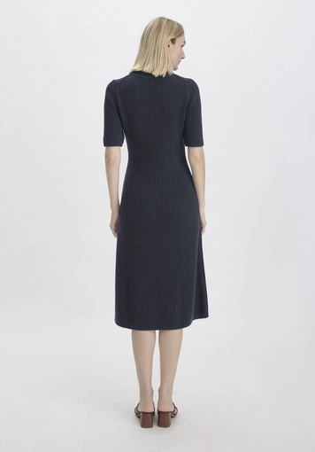 Knitted Midi Slim Dress made of pure organic cotton - 1