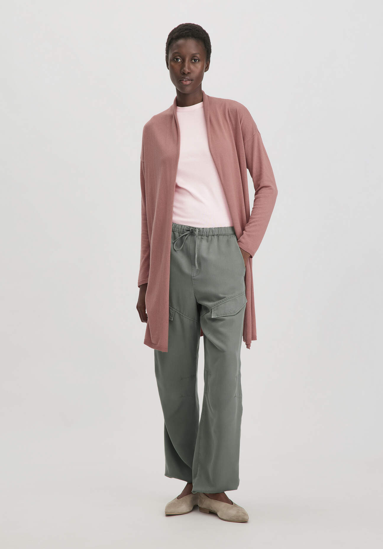 Thumbnail - hessnatur Damen Strick Jacke Oversized aus TENCEL™ Lyocell mit Bio-Baumwolle - braun - Größe XS