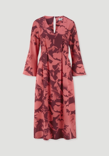 Print dress midi relaxed made of LENZING™ ECOVERO™ viscose - 4