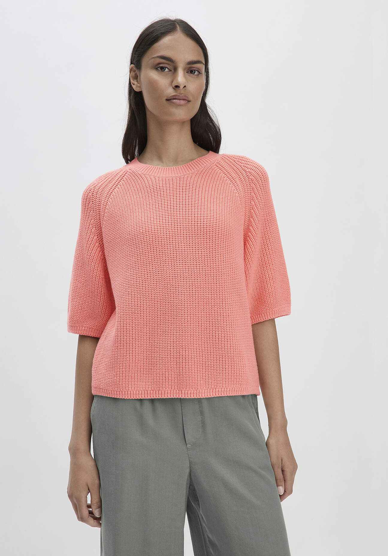 Thumbnail - hessnatur Damen Strick Pullover Relaxed aus Bio-Baumwolle - rosa - Größe M