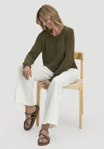 Hose Wide Leg aus TENCEL™ Lyocell mit Leinen - 3
