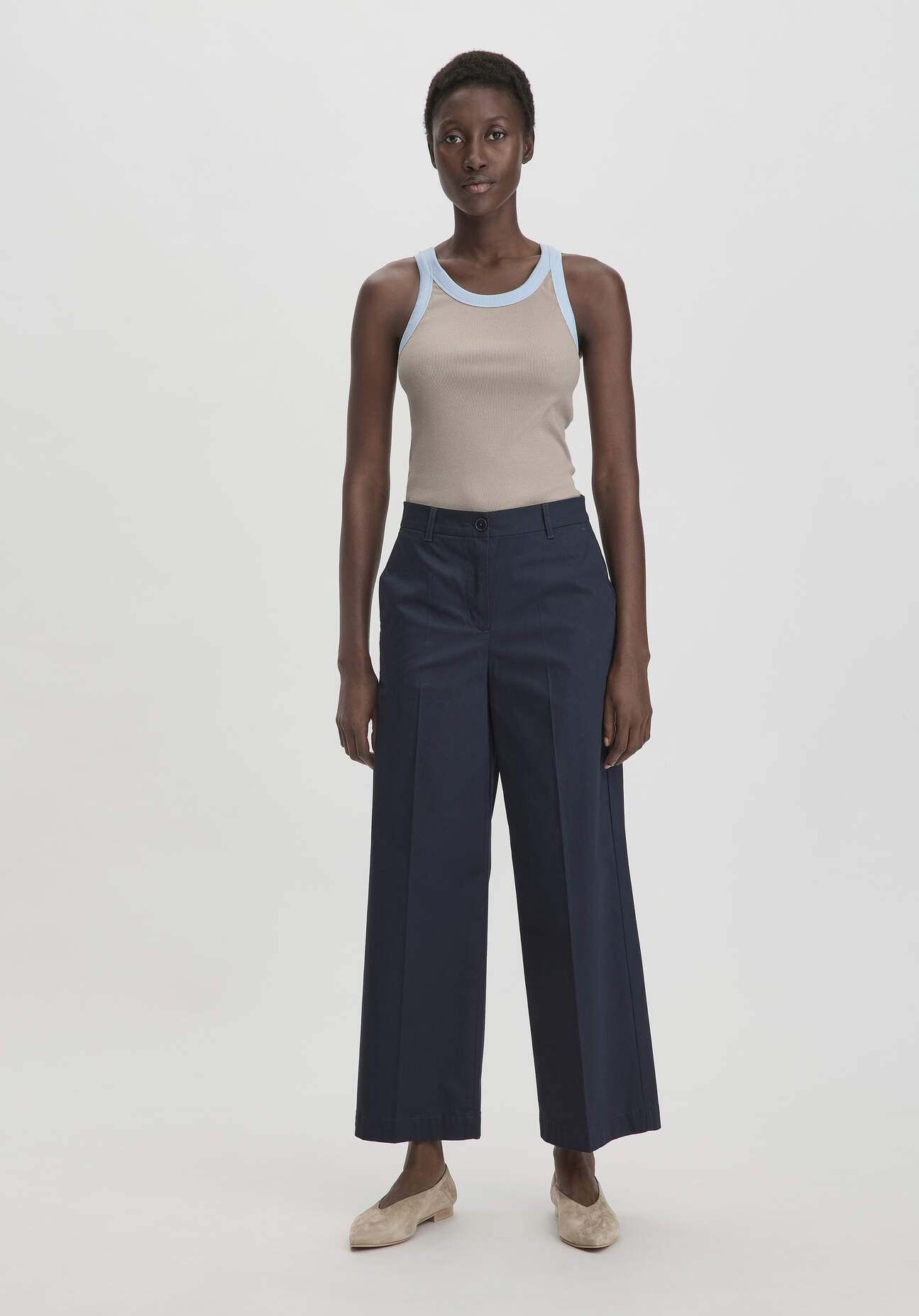 Thumbnail - hessnatur Damen Hose Culotte Regular aus Bio-Baumwolle - blau - Größe 46