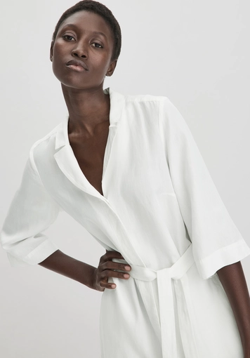 Dress Midi Relaxed from TENCEL Lyocell with Linen - 3