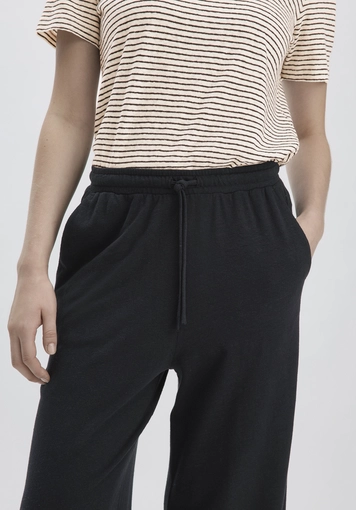 Jersey trousers, wide leg, relaxed fit, made from linen and organic cotton - 2