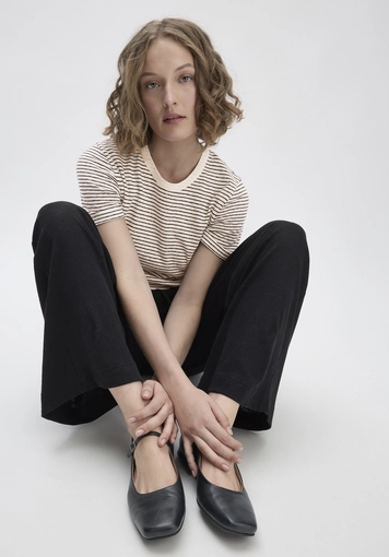 Jersey trousers, wide leg, relaxed fit, made from linen and organic cotton - 3