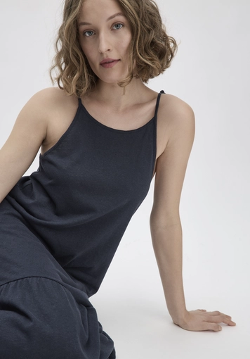 Jersey Kleid Midi Relaxed aus Leinen und Bio-Baumwolle - 2