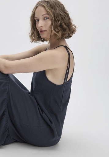 Jersey dress midi relaxed made of linen and organic cotton - 3