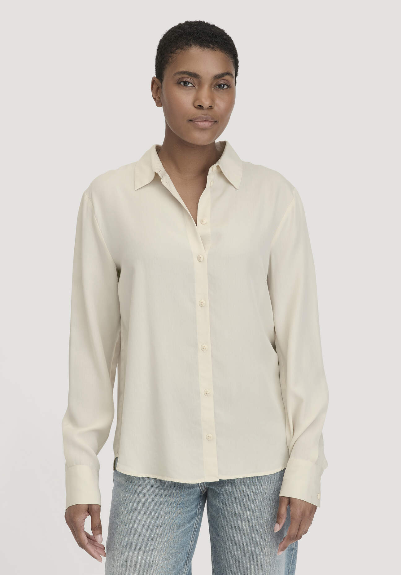 Thumbnail - hessnatur Damen Bluse Relaxed aus TENCEL™ Lyocell - beige - Größe 38