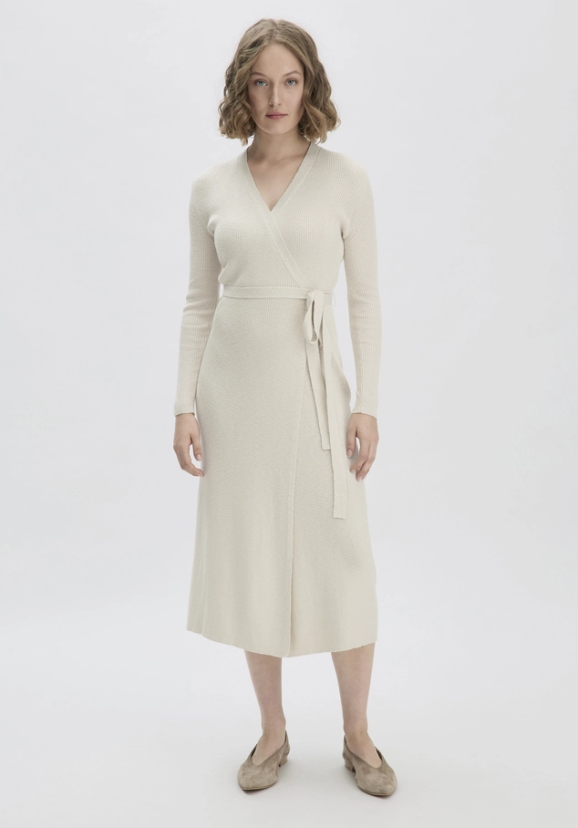 hessnatur, Rib knit dress midi fitted made of pure organic cotton