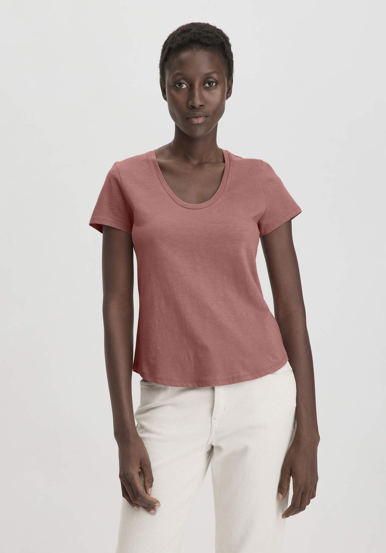 Thumbnail - hessnatur Damen Jersey Slub T-Shirt Regular aus Bio-Baumwolle - braun - Größe 40