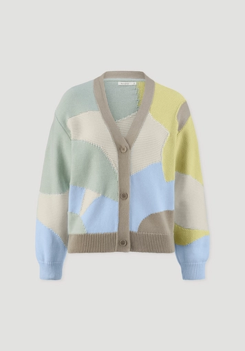 Intarsia Strick Jacke Relaxed aus reiner Bio-Baumwolle Intarsia Strick Jacke Relaxed aus reiner Bio-Baumwolle