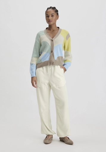 Intarsia knit jacket Relaxed made of pure organic cotton - 1