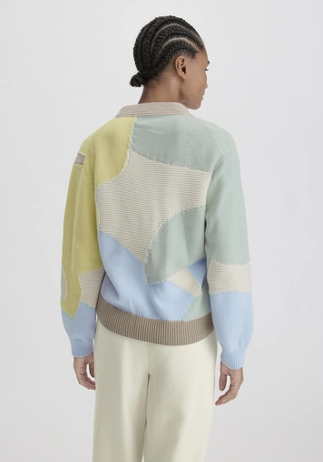 Intarsia Strick Jacke Relaxed aus reiner Bio-Baumwolle - 2