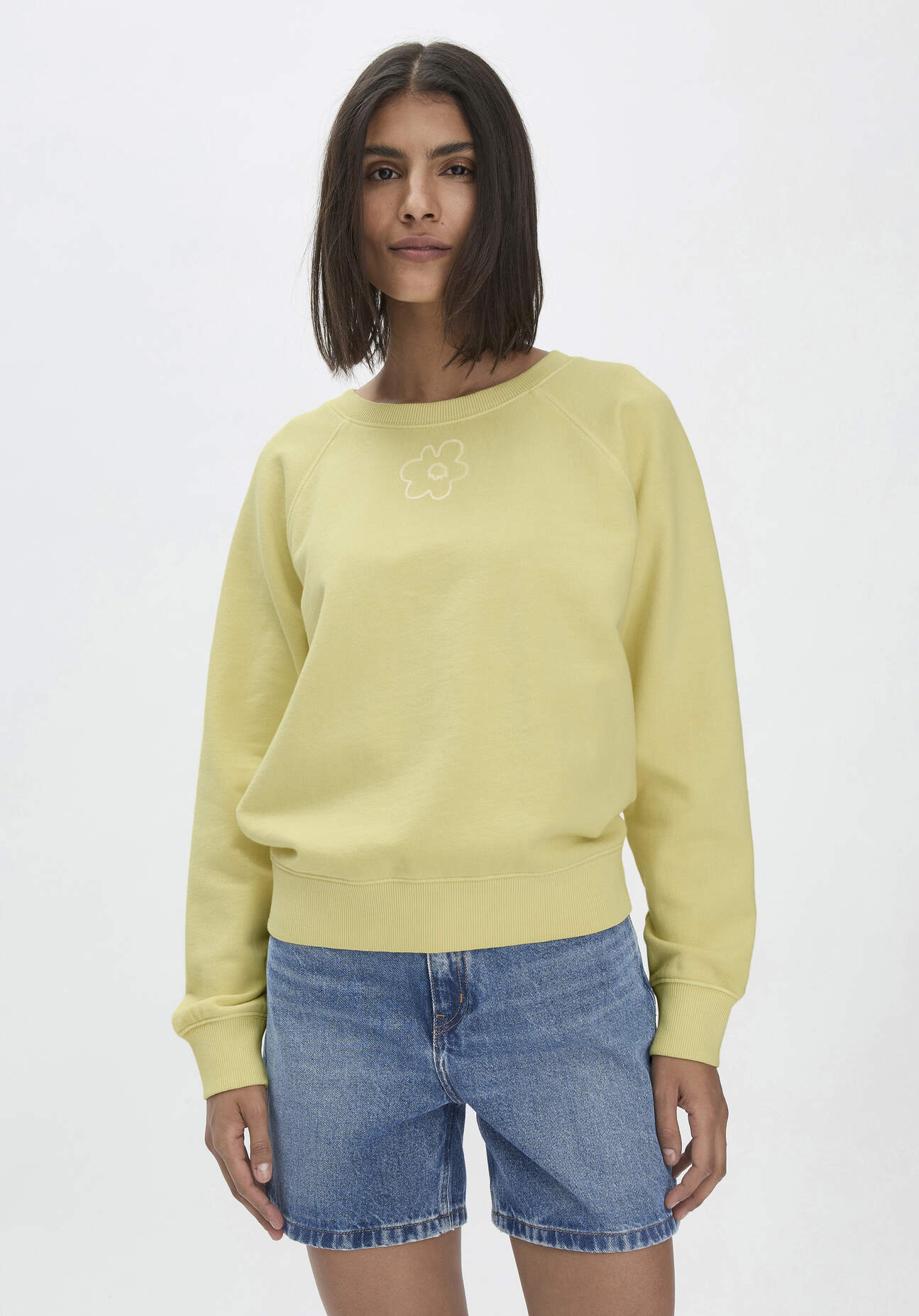 hessnatur Damen Sweatshirt Oversize aus Bio-Baumwolle - gelb Größe M
