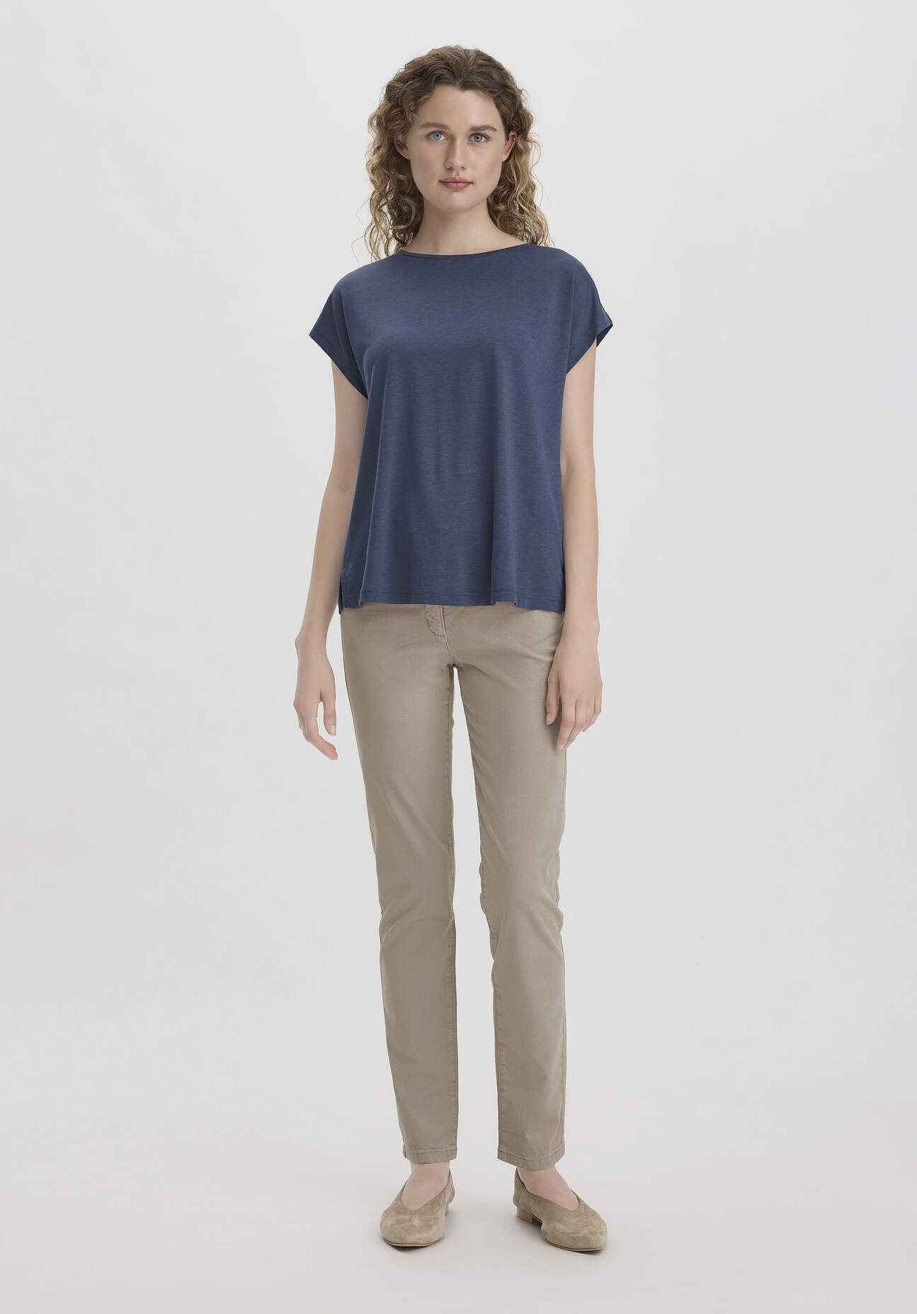 hessnatur Damen 5-Pocket Hose Skinny aus TENCEL™ Lyocell mit reiner Bio-Baumwolle - beige Größe 36