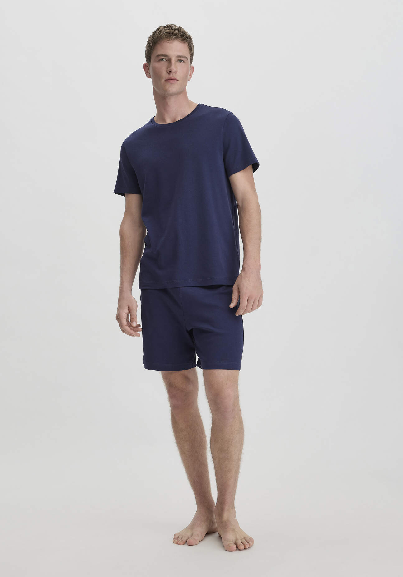 hessnatur Herren Pyjama PURE NATURE aus Bio-Baumwolle - blau Größe 56