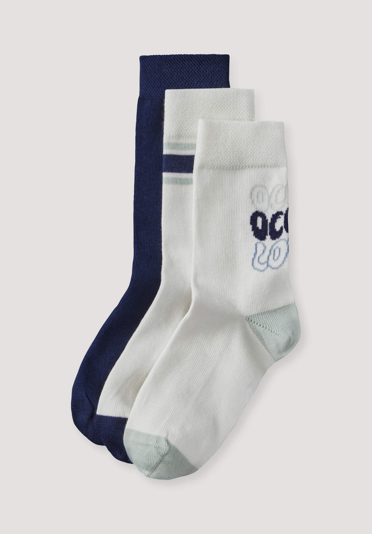 hessnatur Kinder Socke im 3er- Pack aus Bio-Baumwolle - blau Größe 35-38