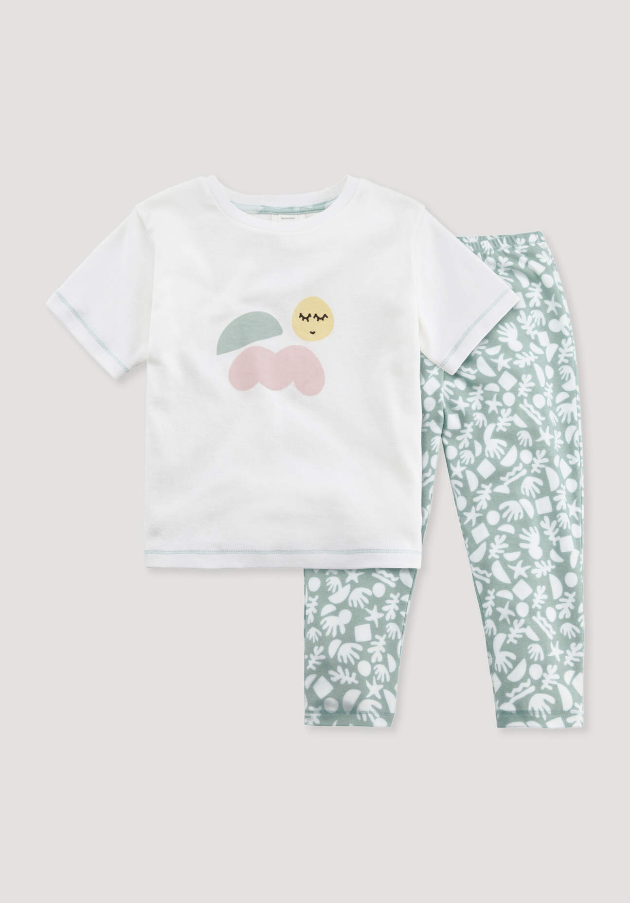 hessnatur Kinder Pyjama Regular aus Bio-Baumwolle - grün Größe 98/104