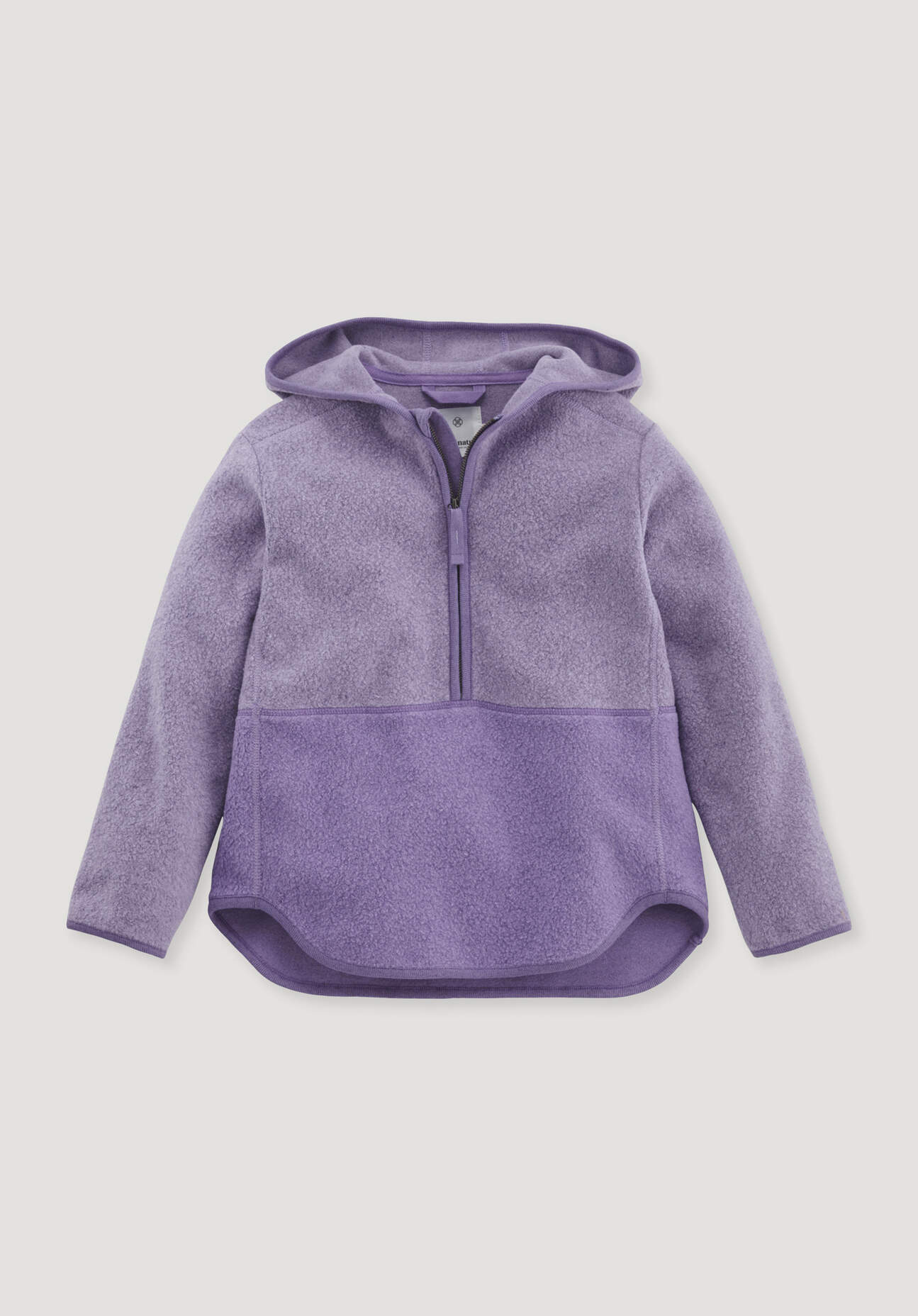 hessnatur Kinder Fleece Troyer Regular BETTER RECYCLING aus Bio-Baumwolle - lila Größe 146/152