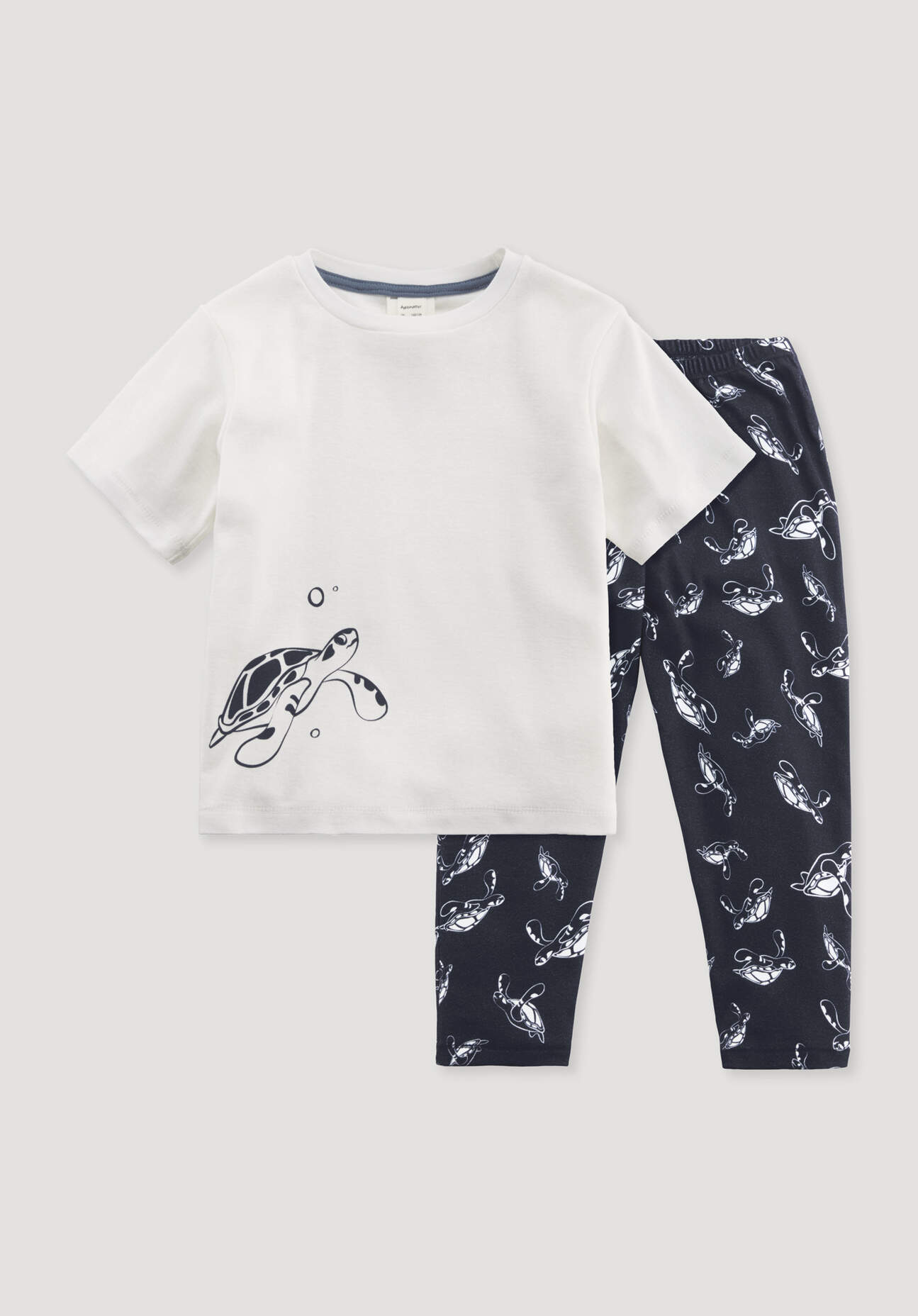 hessnatur Kinder Pyjama Regular aus Bio-Baumwolle - blau Größe 134/140