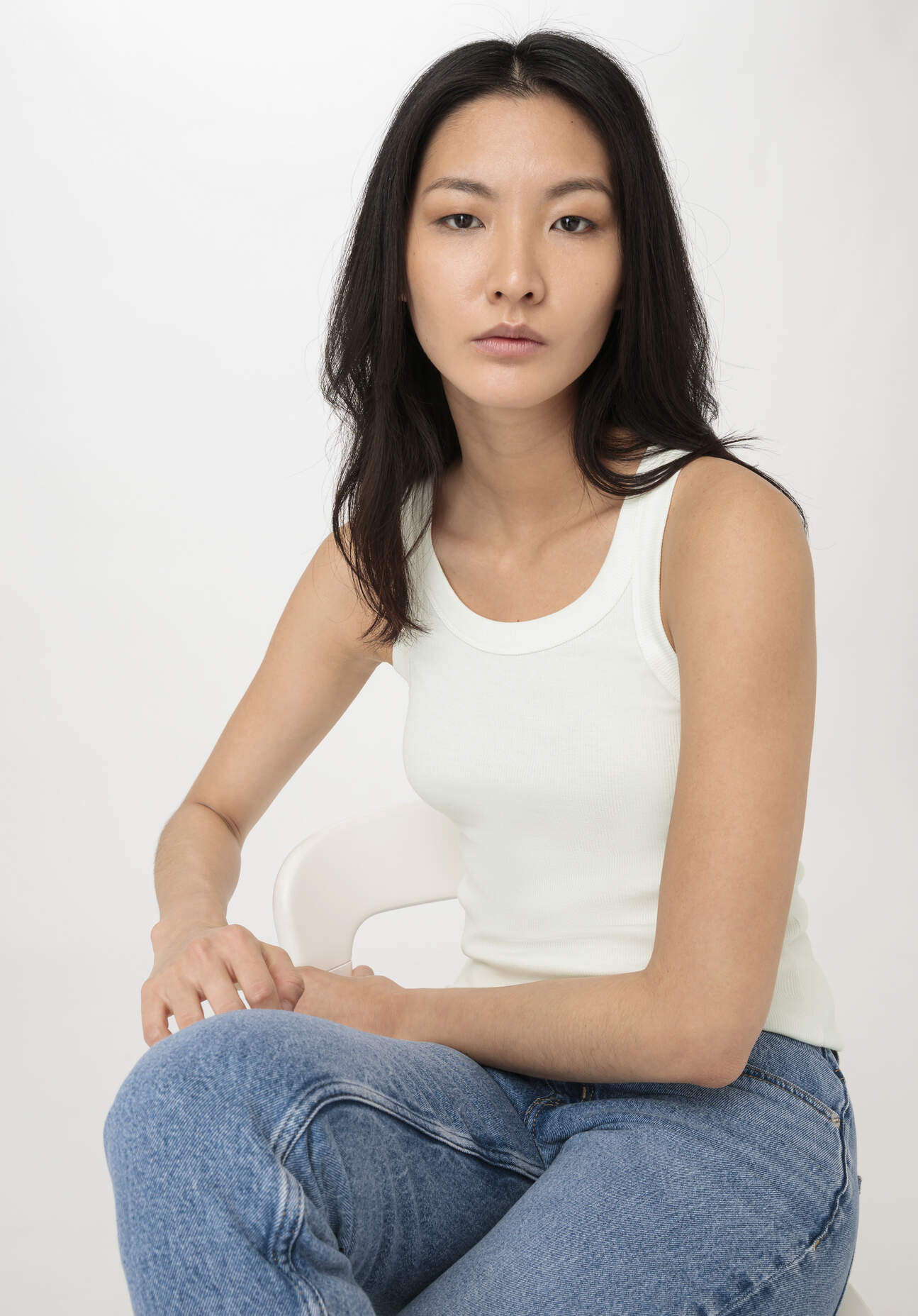 Thumbnail - hessnatur Damen Rib Top Slim aus Bio-Baumwolle - weiß - Größe 44