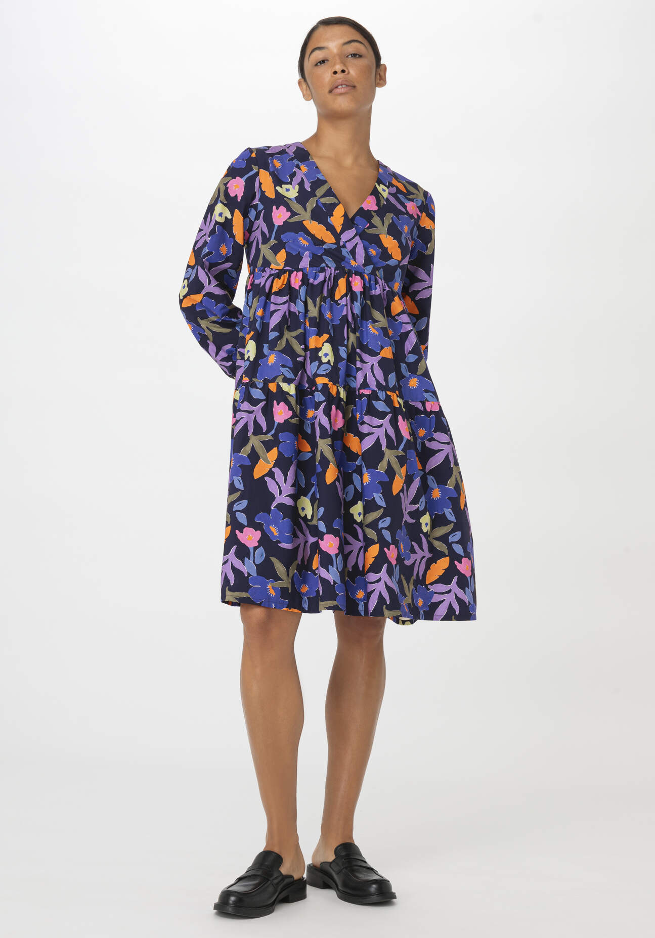 Thumbnail - hessnatur Damen Popeline Kleid Mini Relaxed aus Bio-Baumwolle - blau - Größe 44