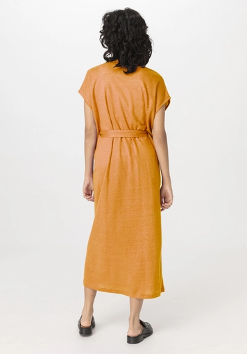 Jersey Kleid Midi Relaxed aus reinem Leinen - 1