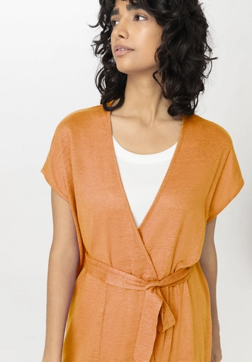 Jersey Kleid Midi Relaxed aus reinem Leinen - 2