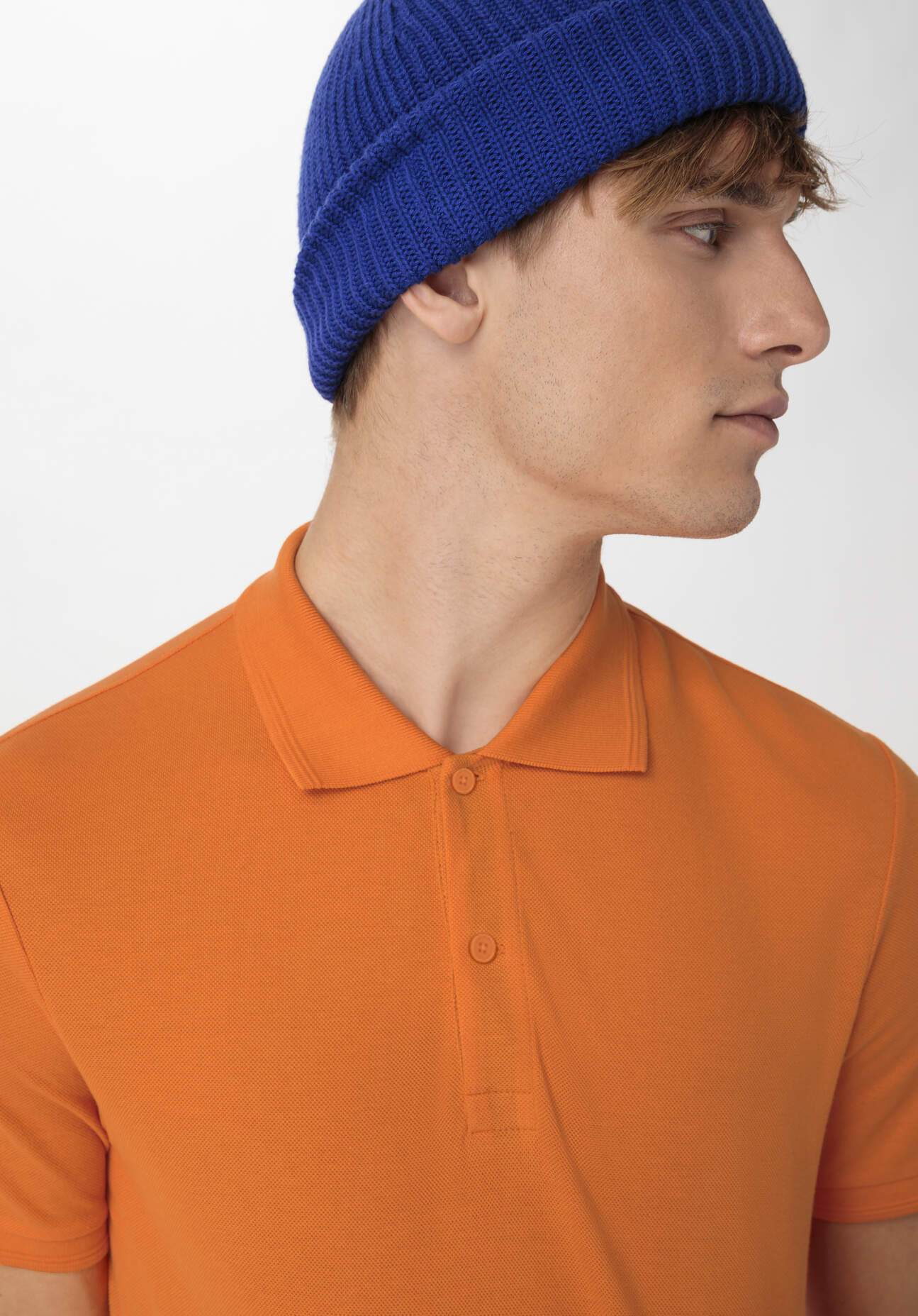 hessnatur Herren Zwirn Polo Shirt Regular aus Bio-Baumwolle - orange Grösse46