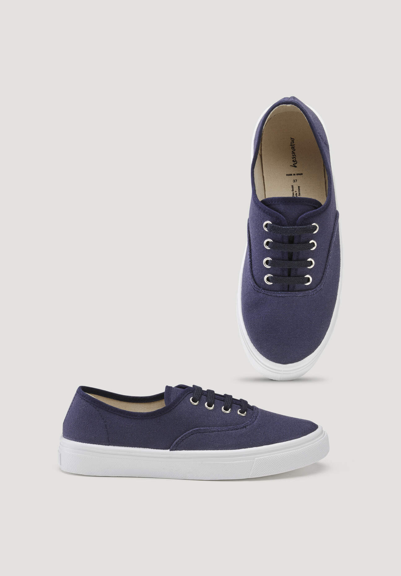 hessnatur Damen Sneaker Canvas - blau - Größe 38