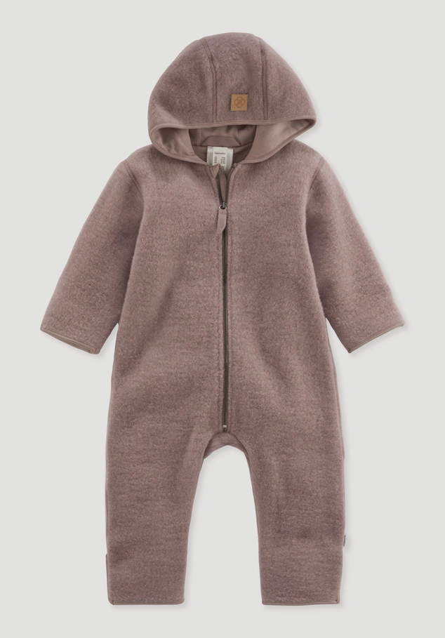 Wool fleece overall made from pure organic merino wool