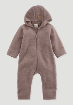 Wool fleece overall made from pure organic merino wool