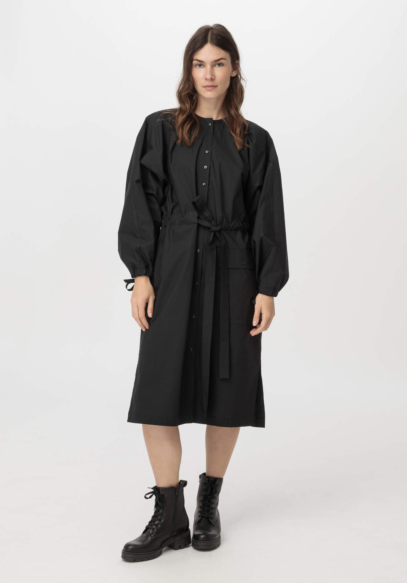 Thumbnail - hessnatur Damen ZERO WASTE Kleid aus Bio-Baumwolle - schwarz - Größe 1size