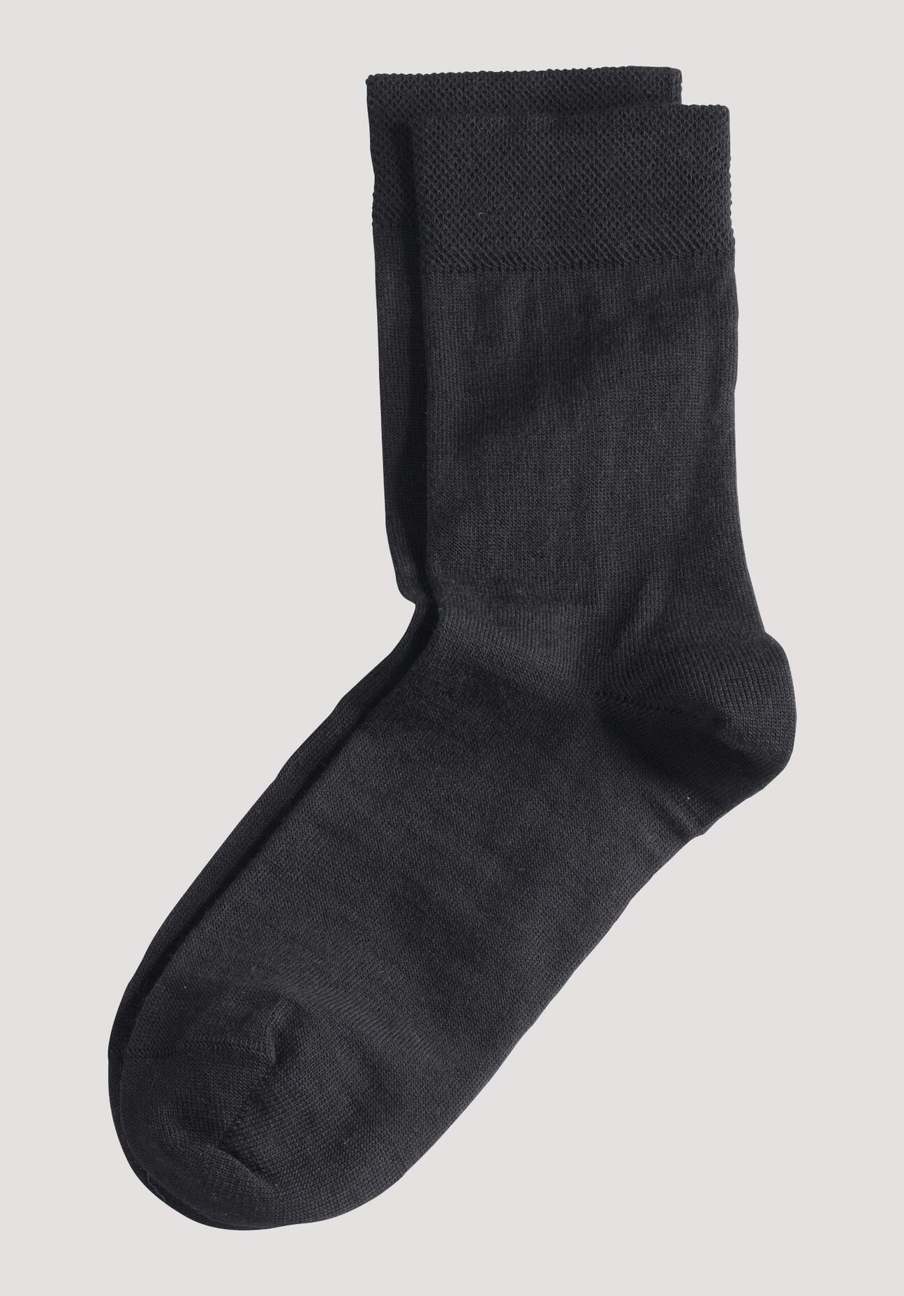 hessnatur Socken aus Schurwolle mit Bio-Baumwolle - schwarz Grösse44/45