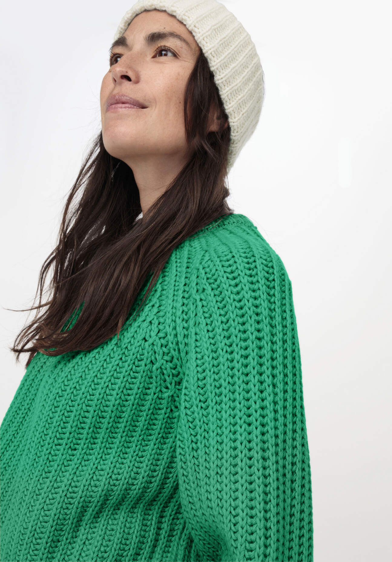 hessnatur Damen Raglan-Pullover aus Bio-Baumwolle und Bio-Merinowolle - grün Größe L